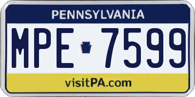 PA license plate MPE7599