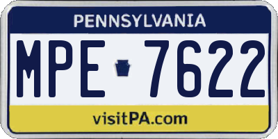 PA license plate MPE7622