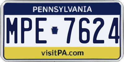 PA license plate MPE7624