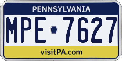 PA license plate MPE7627