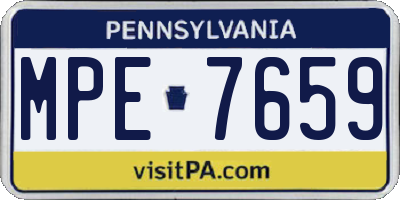 PA license plate MPE7659