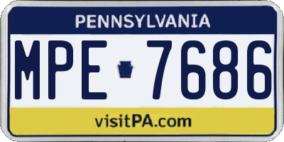 PA license plate MPE7686