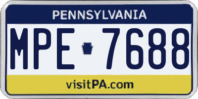 PA license plate MPE7688