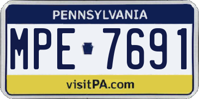 PA license plate MPE7691