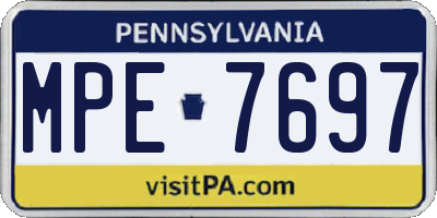PA license plate MPE7697
