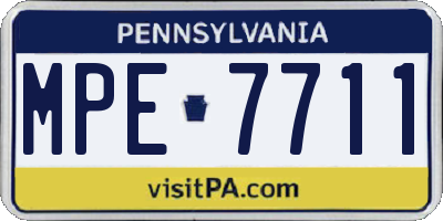 PA license plate MPE7711
