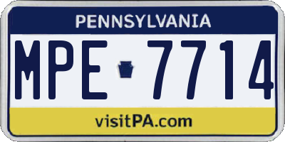 PA license plate MPE7714