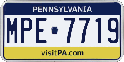 PA license plate MPE7719