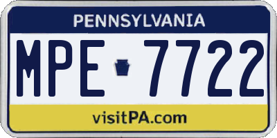 PA license plate MPE7722