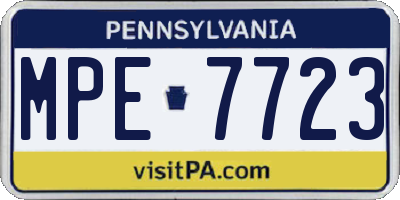 PA license plate MPE7723
