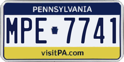 PA license plate MPE7741