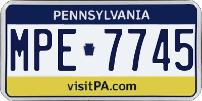 PA license plate MPE7745
