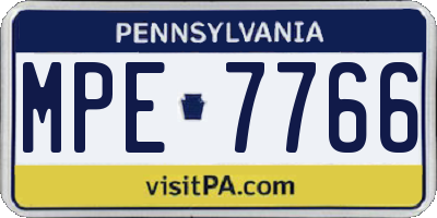 PA license plate MPE7766