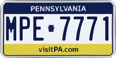 PA license plate MPE7771