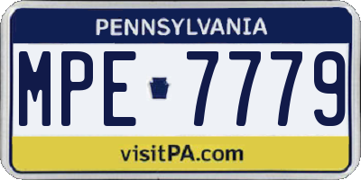PA license plate MPE7779