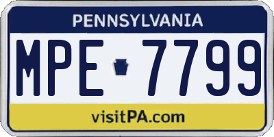 PA license plate MPE7799