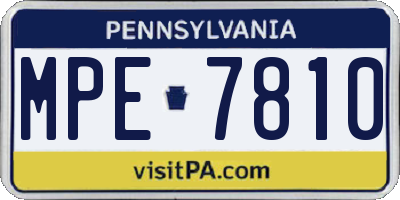PA license plate MPE7810