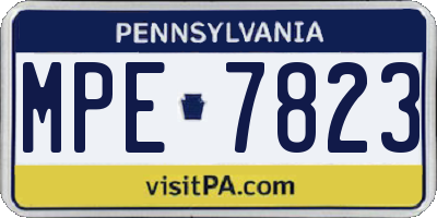 PA license plate MPE7823
