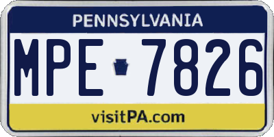 PA license plate MPE7826