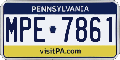 PA license plate MPE7861