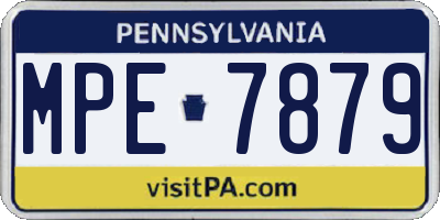 PA license plate MPE7879
