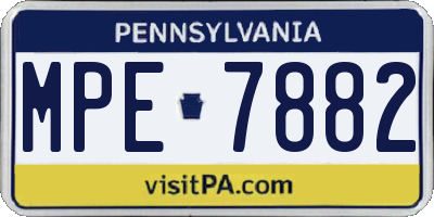 PA license plate MPE7882