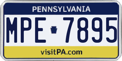 PA license plate MPE7895