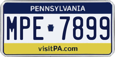PA license plate MPE7899