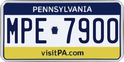PA license plate MPE7900