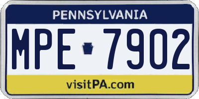 PA license plate MPE7902