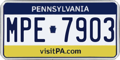 PA license plate MPE7903