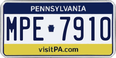 PA license plate MPE7910