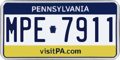 PA license plate MPE7911
