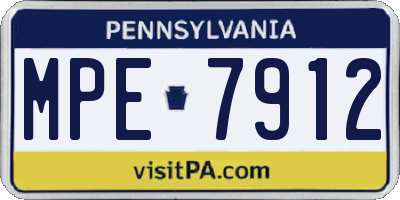 PA license plate MPE7912
