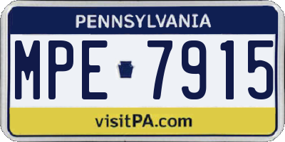 PA license plate MPE7915
