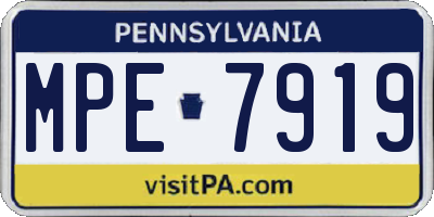 PA license plate MPE7919