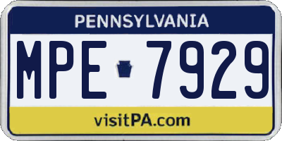 PA license plate MPE7929