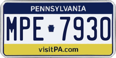PA license plate MPE7930