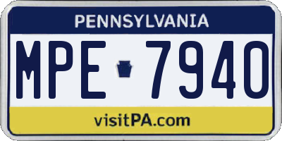 PA license plate MPE7940