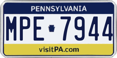 PA license plate MPE7944