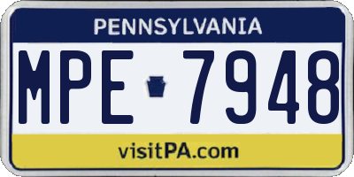 PA license plate MPE7948