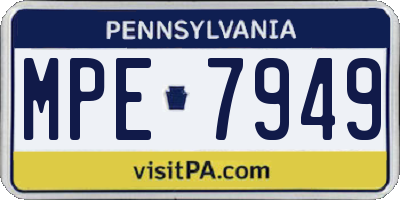 PA license plate MPE7949
