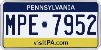PA license plate MPE7952