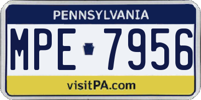 PA license plate MPE7956