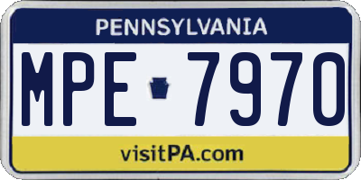 PA license plate MPE7970