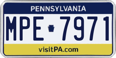 PA license plate MPE7971