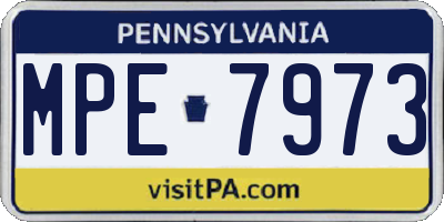 PA license plate MPE7973