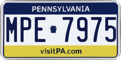PA license plate MPE7975