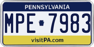 PA license plate MPE7983