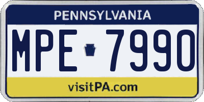 PA license plate MPE7990